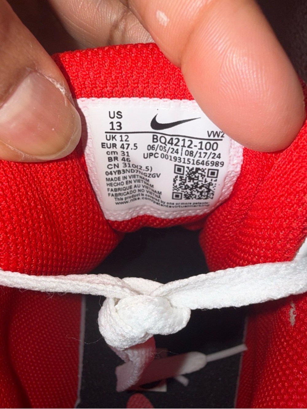 Nike White and Red Air Flight Sneakers - Picture 8 of 10